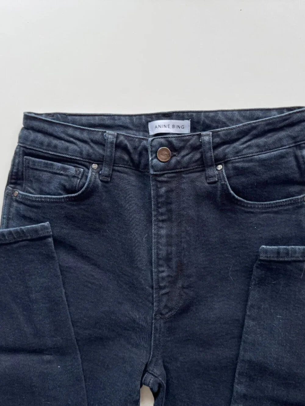 ANINE BING Jagger OD Black Dark Blue High Rise Skinny Ankle Jeans, Size 28 - Picture 12 of 14